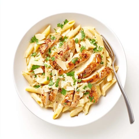 Tender seared chicken slices and penne tossed in a vibrant honey chipotle sauce for a bold flavor.