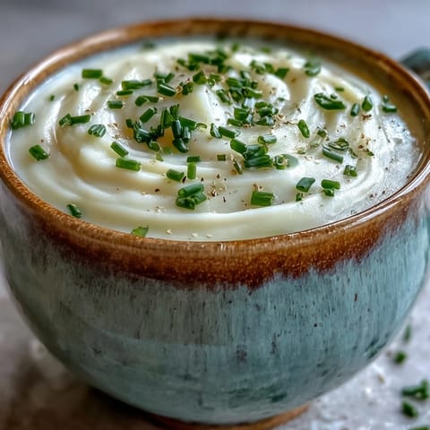 Creamy Potato Leek Soup simmered in a pot with golden leeks and Yukon Gold potatoes, ready to be blended into a smooth, comforting bowl.
