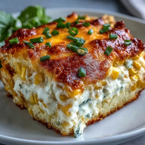 Hot Crack Corn Dip bubbling with golden cheese, sweet corn, and green onions, ready to scoop with chips.