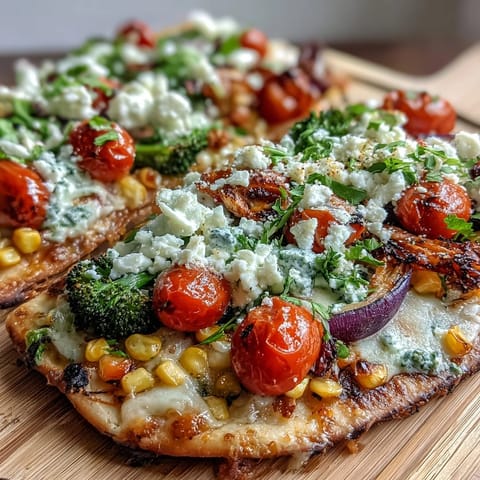 St Patricks Rainbow Veggie Flatbread