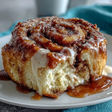 Cinnamon Roll Pancake Casserole with Cream Cheese Glaze: A warm breakfast bake featuring fluffy pancakes swirled with cinnamon sugar and topped with a creamy vanilla glaze.