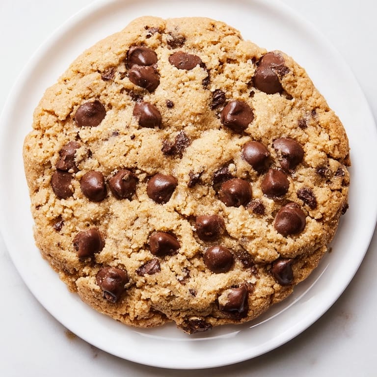 Close-up of a stack of soft, chewy chocolate chip cookies, filled with melted chocolate.