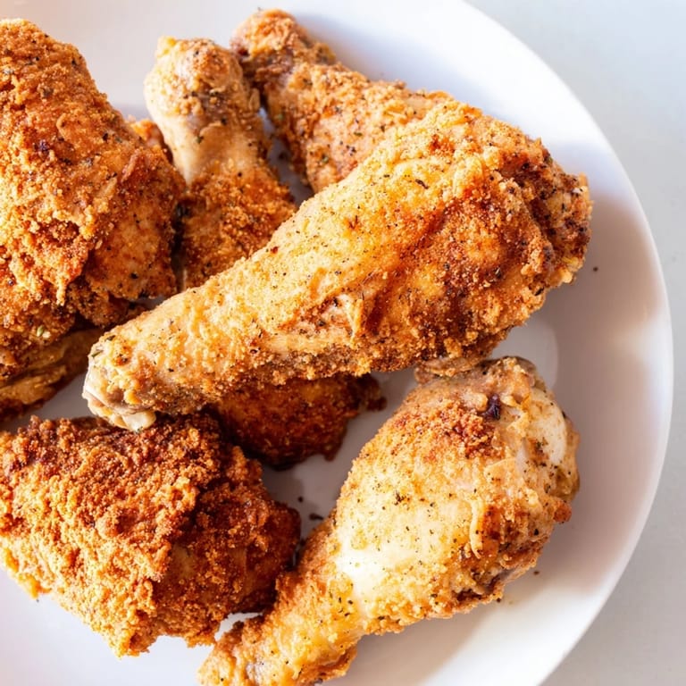 A plate of hot, delicious fried chicken: imagine the irresistible crunchy texture and savory aroma.
