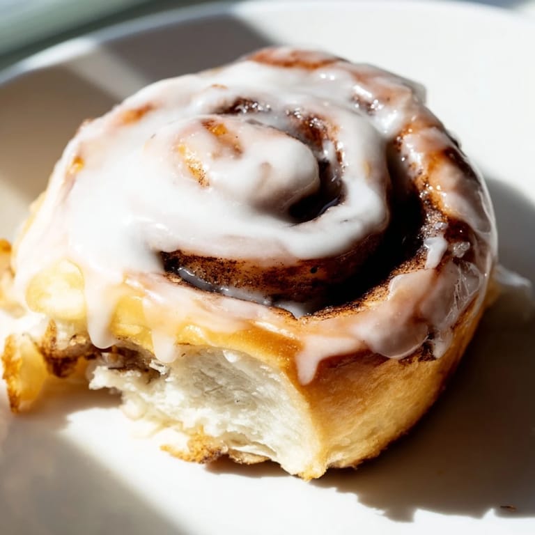 Freshly baked cinnamon rolls with swirls of cinnamon sugar, ready to be drizzled with vanilla glaze.