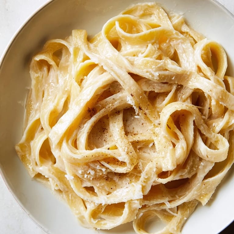 Golden roasted garlic cloves and fresh parsley garnish a comforting bowl of Roasted Garlic Cream Pasta.