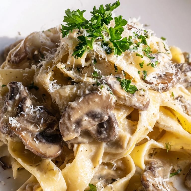 Sautéed mushrooms and minced garlic simmering in a velvety cream sauce for the ultimate Creamy Mushroom Alfredo.