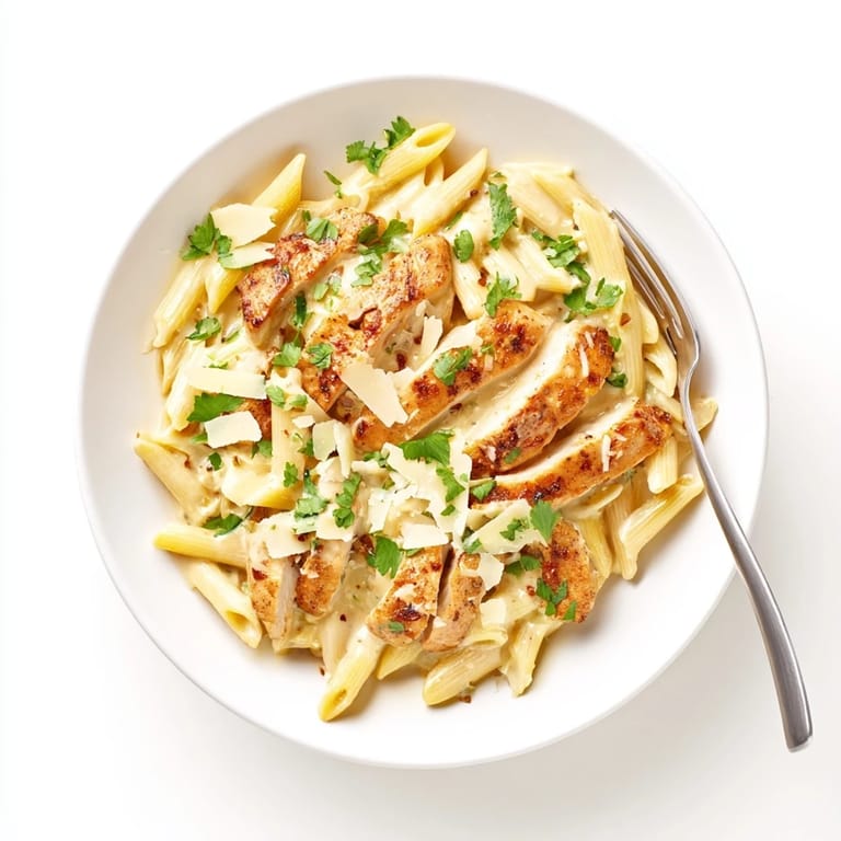 Tender seared chicken slices and penne tossed in a vibrant honey chipotle sauce for a bold flavor.