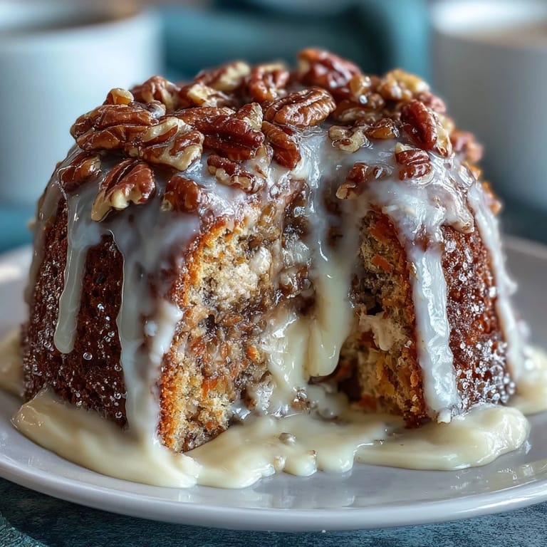 Spiced carrot cake layers studded with walnuts and topped with silky cream cheese frosting, perfect for a festive spring celebration.