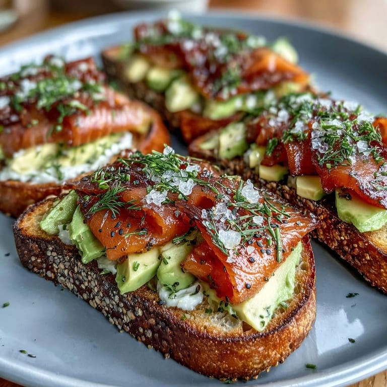 Colorful Spring Brunch Avocado Toast Board with Smoked Salmon, loaded with vibrant veggies, fresh herbs, and hearty multigrain toast.