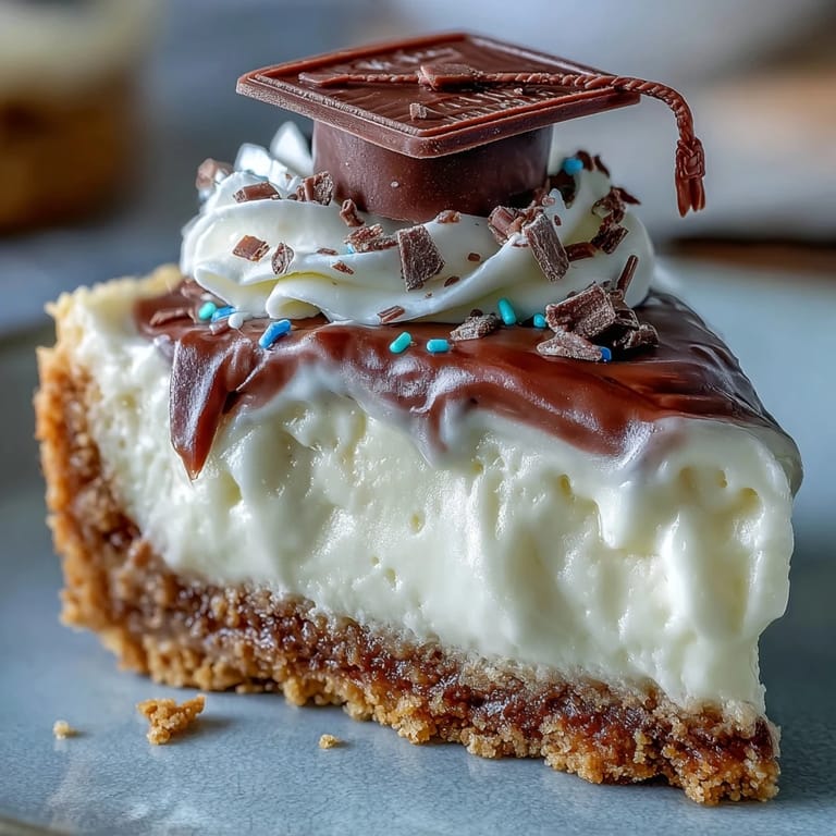 Delicious Easy Graduation Cheesecake Bites, with a graham cracker crust and creamy filling, looking party-ready.