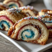 Colorful pastel swirl sugar cookies with whimsical marbled patterns and festive sprinkles, inspired by Cookie Run Kingdom, perfect for birthday celebrations.