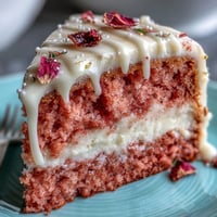 Elegant Bridal Shower Rosé Velvet Cake features a gilded drip.